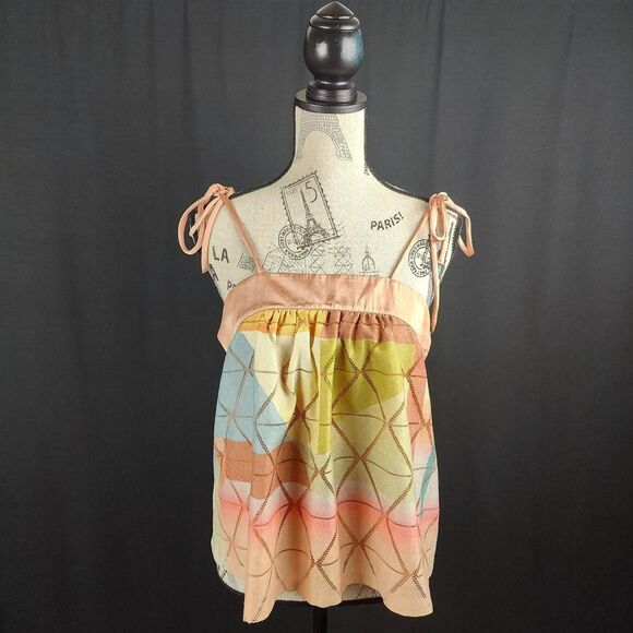 Anthropologie ♡ Akemi + Kin ♡ Orange and Pink Tank Top - Picture 2 of 7
